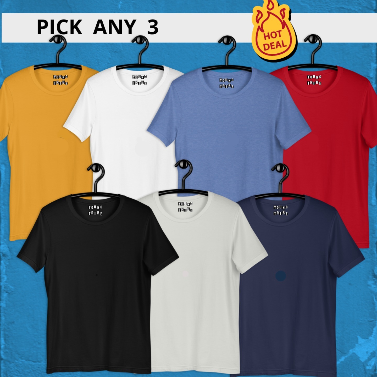 PICK ANY 3- PLAIN T-SHIRT COMBO