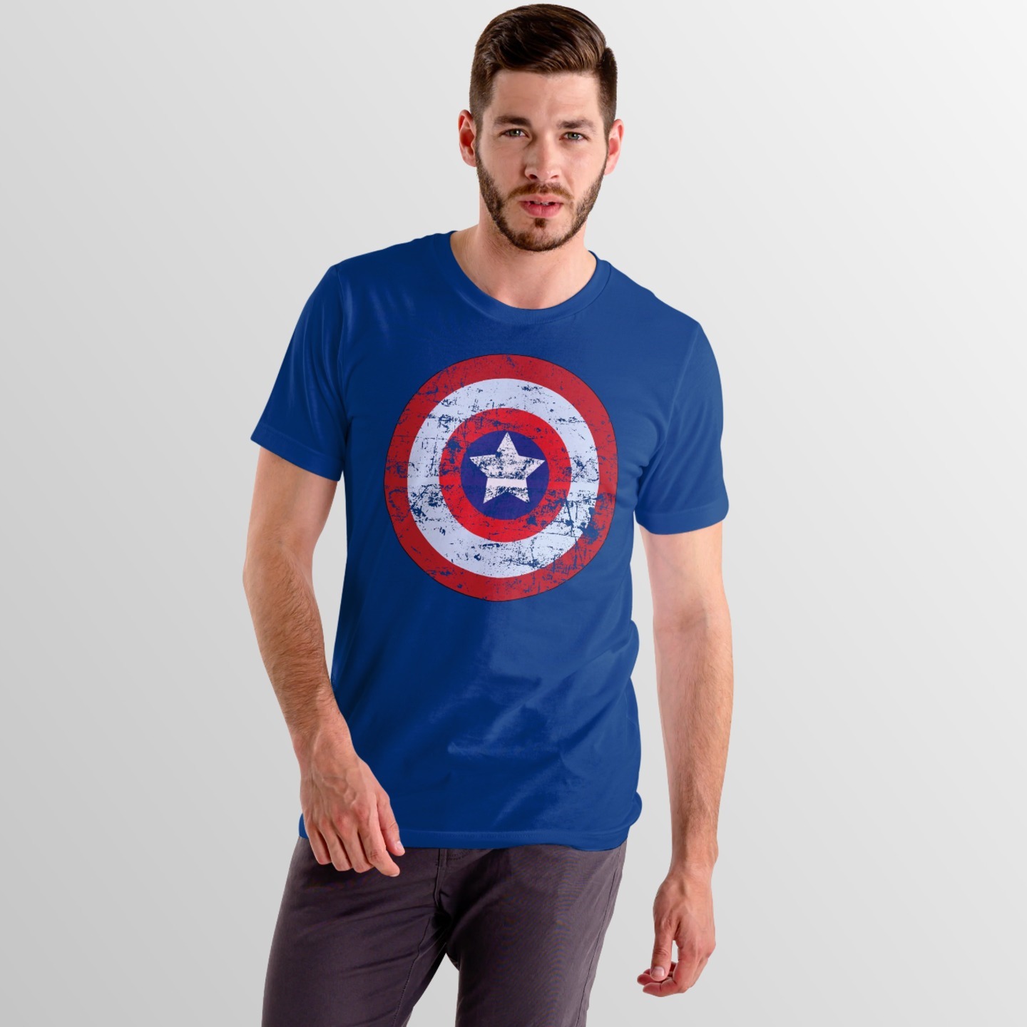 Grunge Shield Captain America T-Shirt