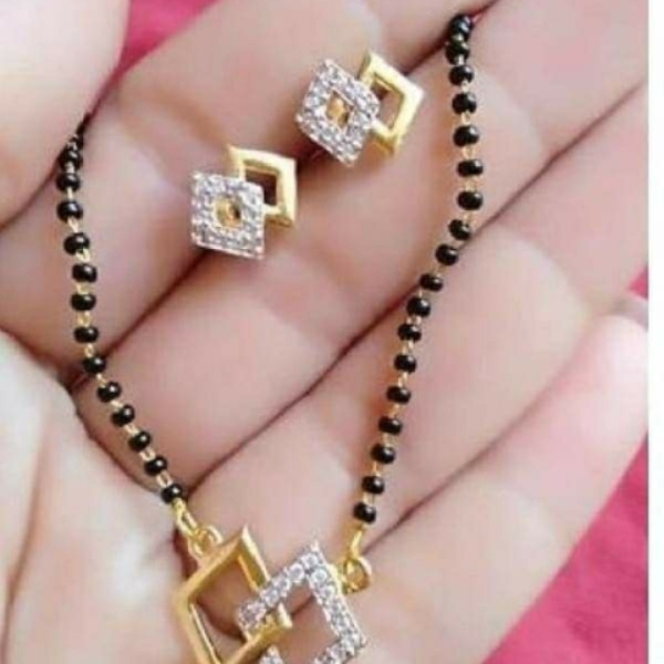 artificial jewellery mangalsutra with earring