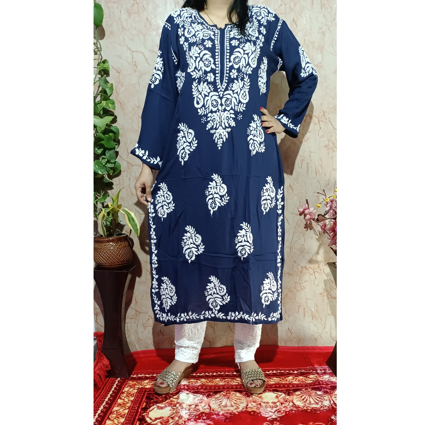 Modaal Chikankari Hand Work Kurti