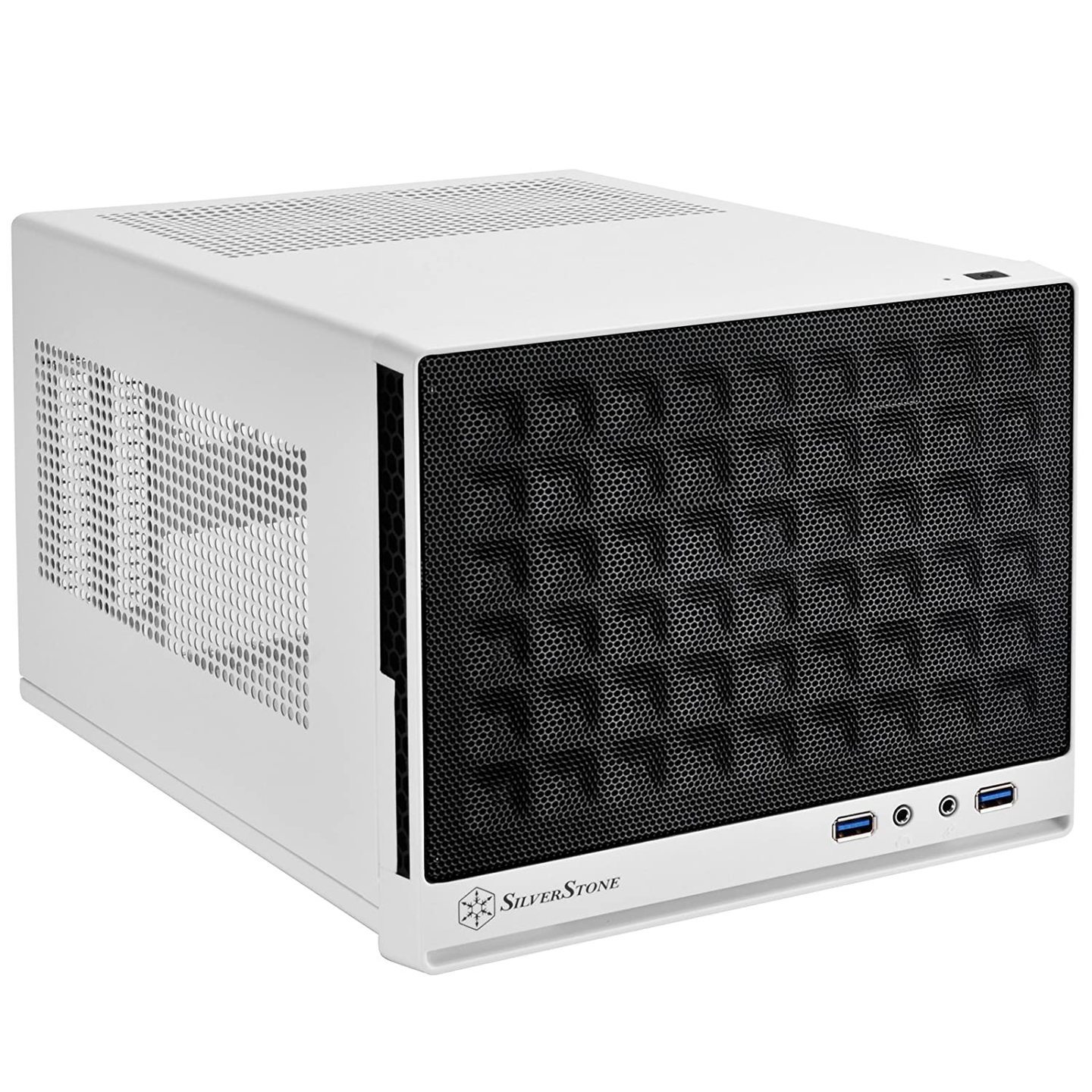 SilverStone Sst-Sg13Wb - Sugo Mini-Itx Compact Computer Cube Case, Mesh Front Panel, Black White
