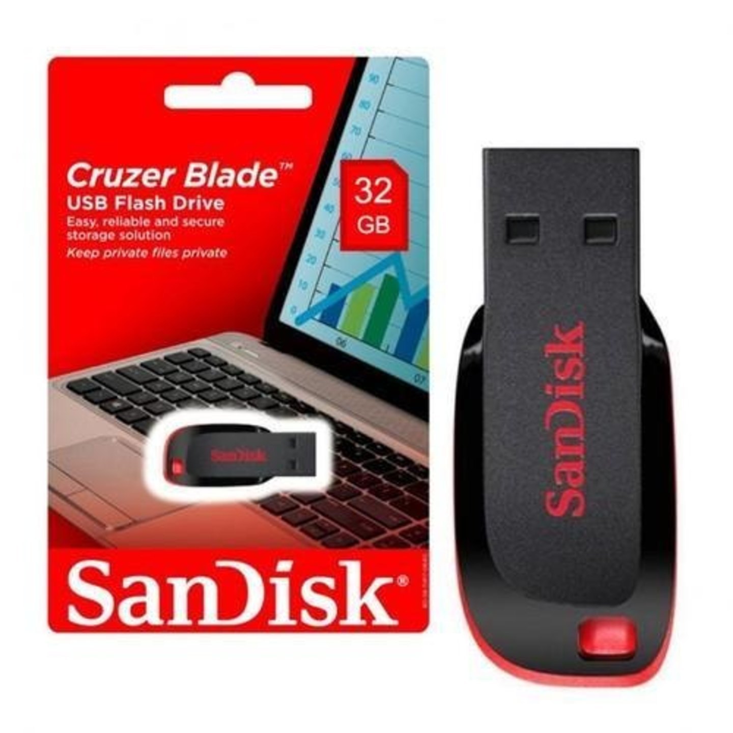Rajsri Computers-SanDisk Cruzer Blade 32GB USB Flash Drive
