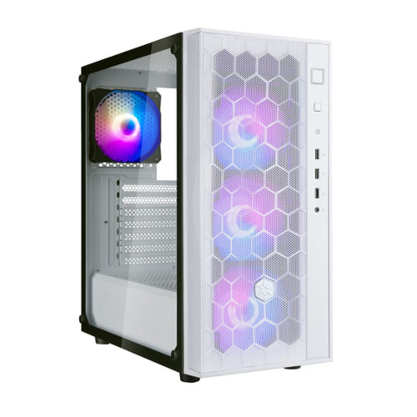 SilverStone Technology FARA R1 Tempered Glass White Mid-Tower ATX Case with Micro-ATX and Mini-ITX Support, White/Glass (SST-FAR1W-G)