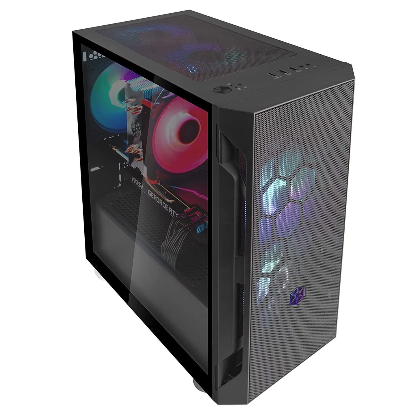 SilverStone FARA H1M PRO Stylish and Distinct Micro-ATX Gaming Chassis with ARGB Lighting - Black (SST-FAH1MB-PRO)