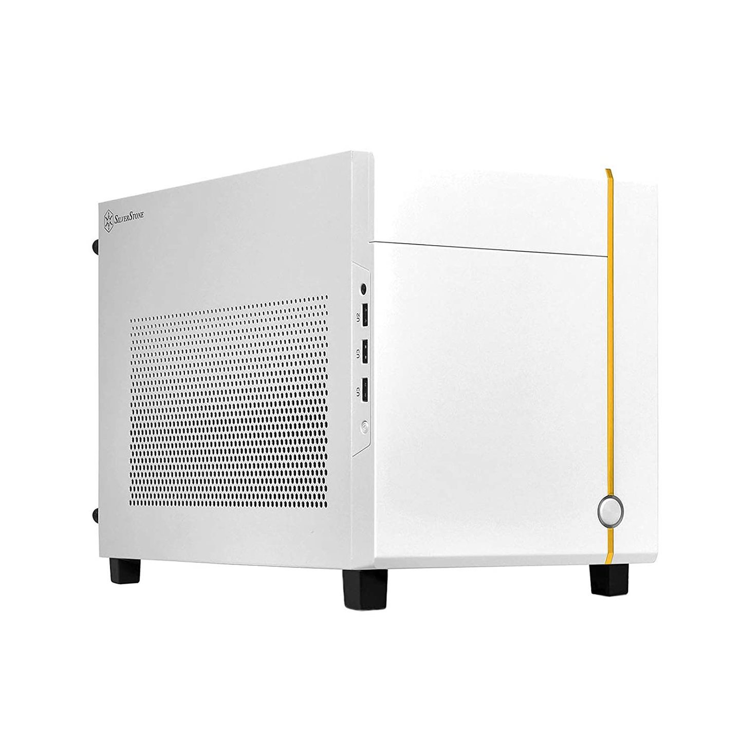 SilverStone Technology SUGO 14, SG14, White, Mini-ITX Cube Chassis, Supports 3 Slot Full Length GPUs / ATX PSU / 240mm AIO, 4 Removable Panels, SST-SG14W