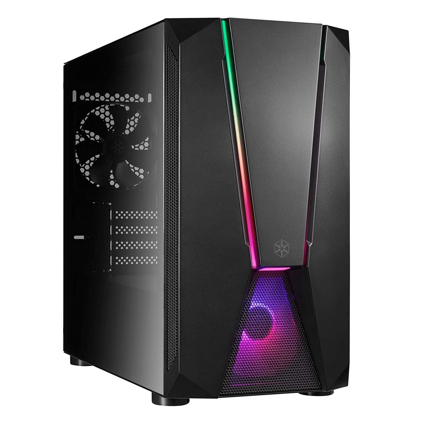 SilverStone FARA V1M PRO, Micro-ATX, Chassis, ARGB, Steel mesh, Tempered Glass, Black, SST-FAV1MB-PRO, Medium