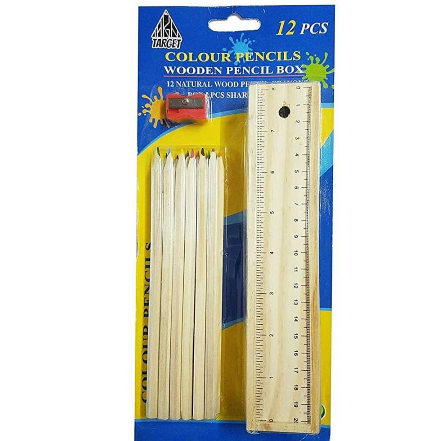 Wooden Pencil and Scale Set
