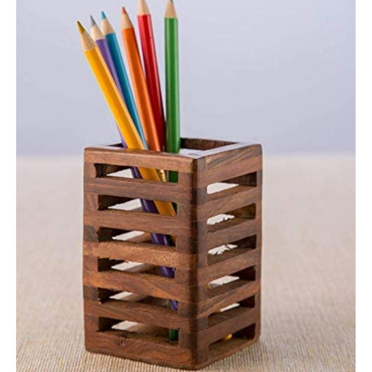 Wooden Jaali Design Cutlery cum pen holder