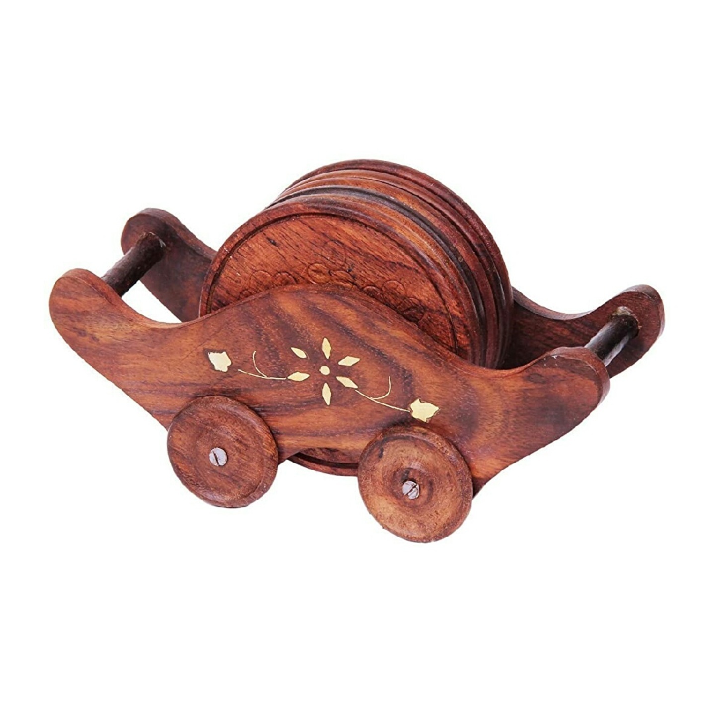 Tortoise Shape Tea Coaster Set with Wheels 