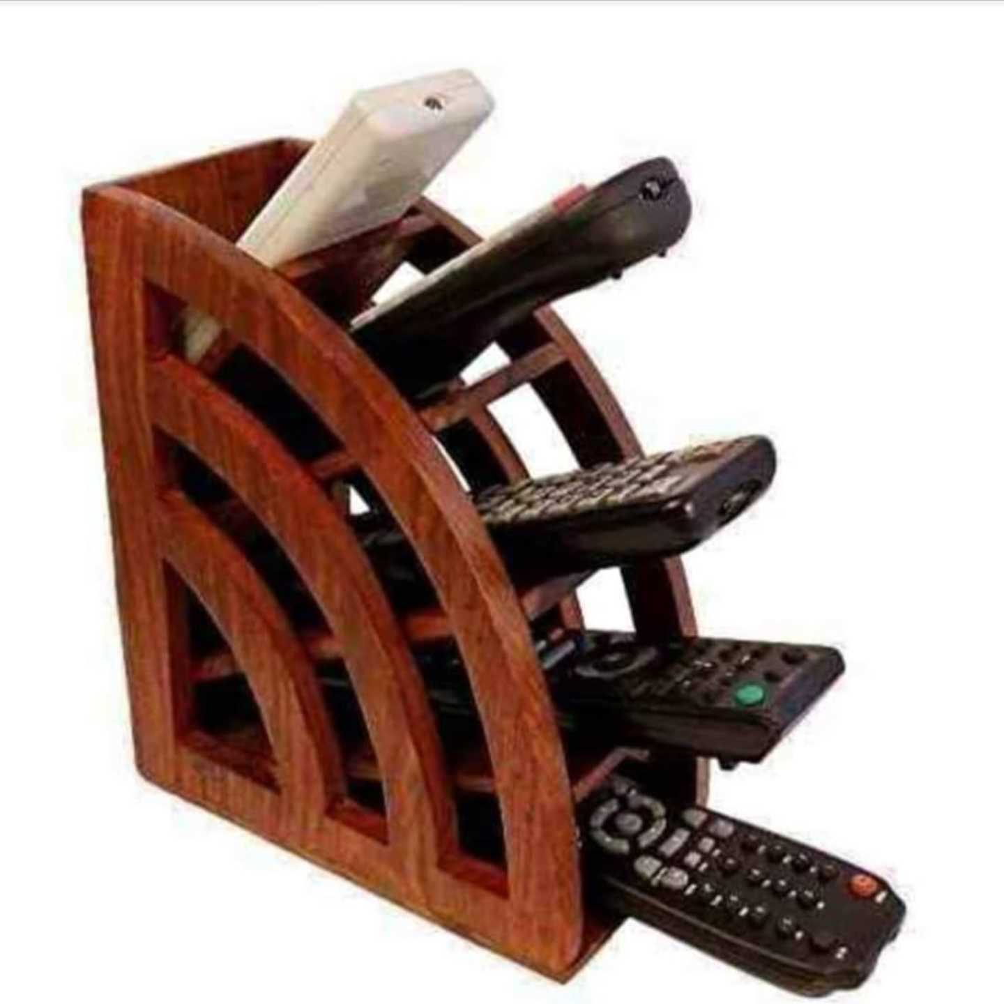 Solid Wood Remote cum utility stand with 5 sections 