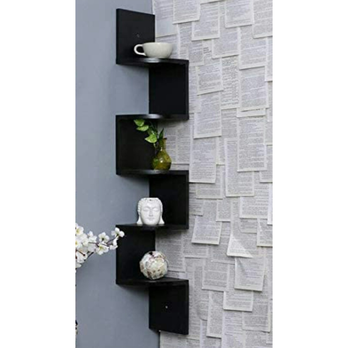 Wood MDF 5 rack wall shelf in assorted colours