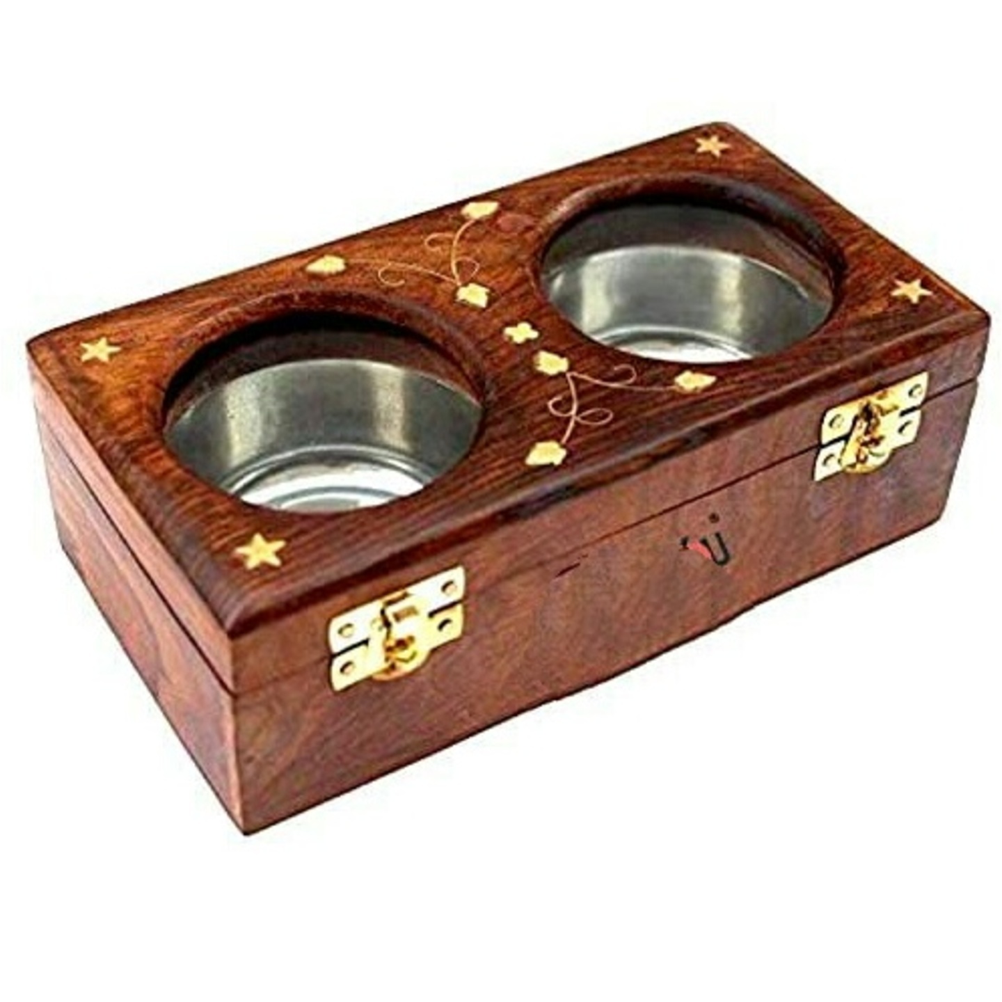 Solid wood Dry Fruit Serving Tray with Glass Cover