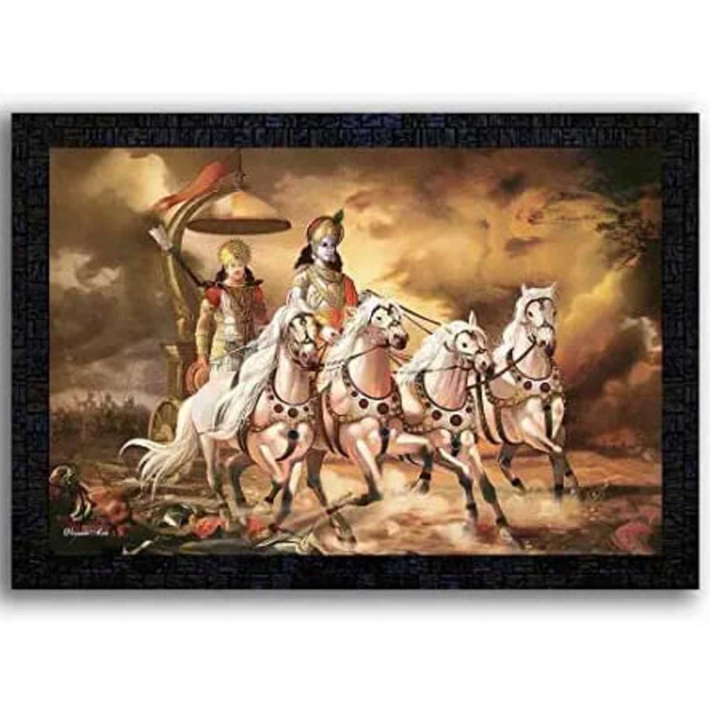 Wooden Finish Shri Krishna Assorted Wall Frame 24*36 inches