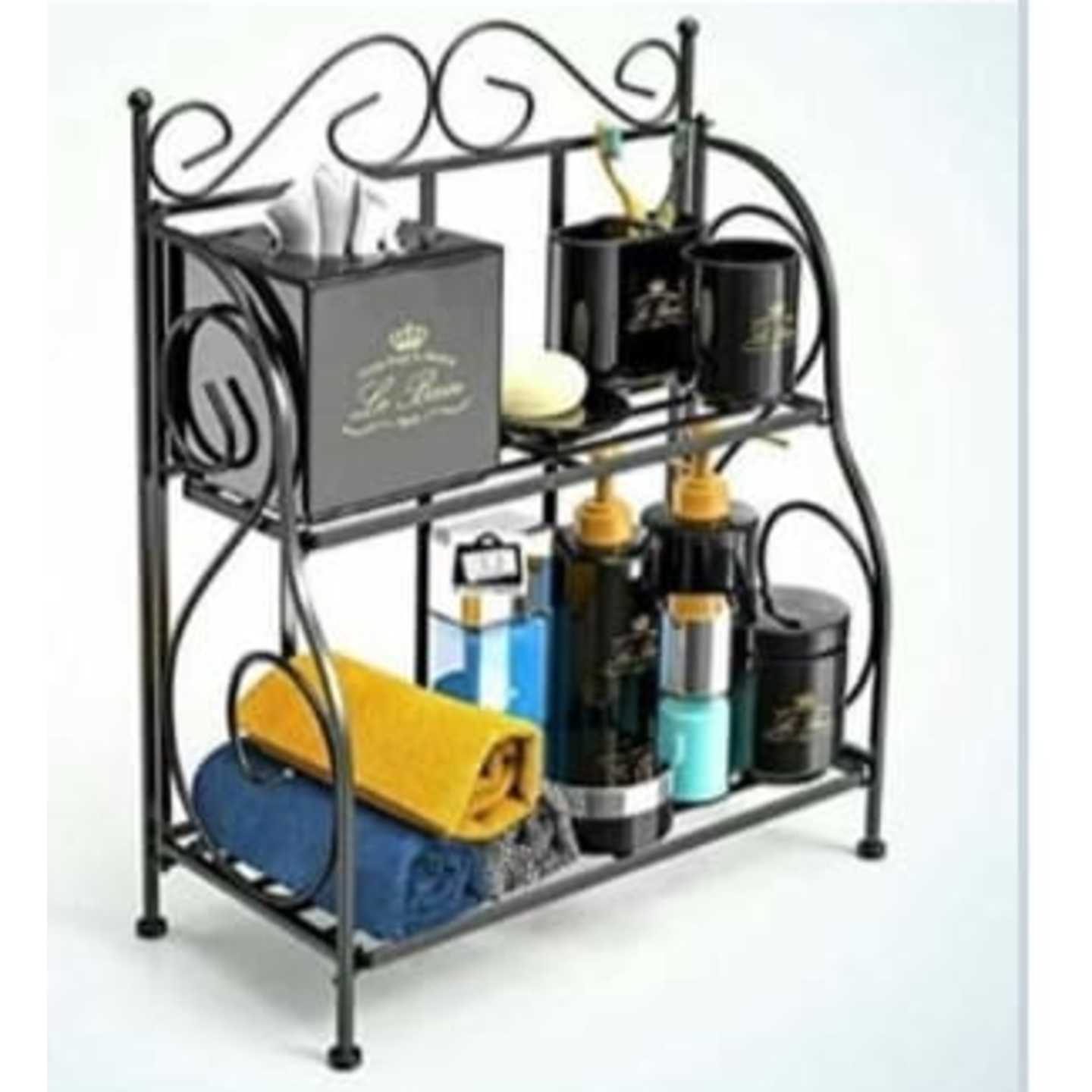 Multi Utility Kitchen Rack in black colour