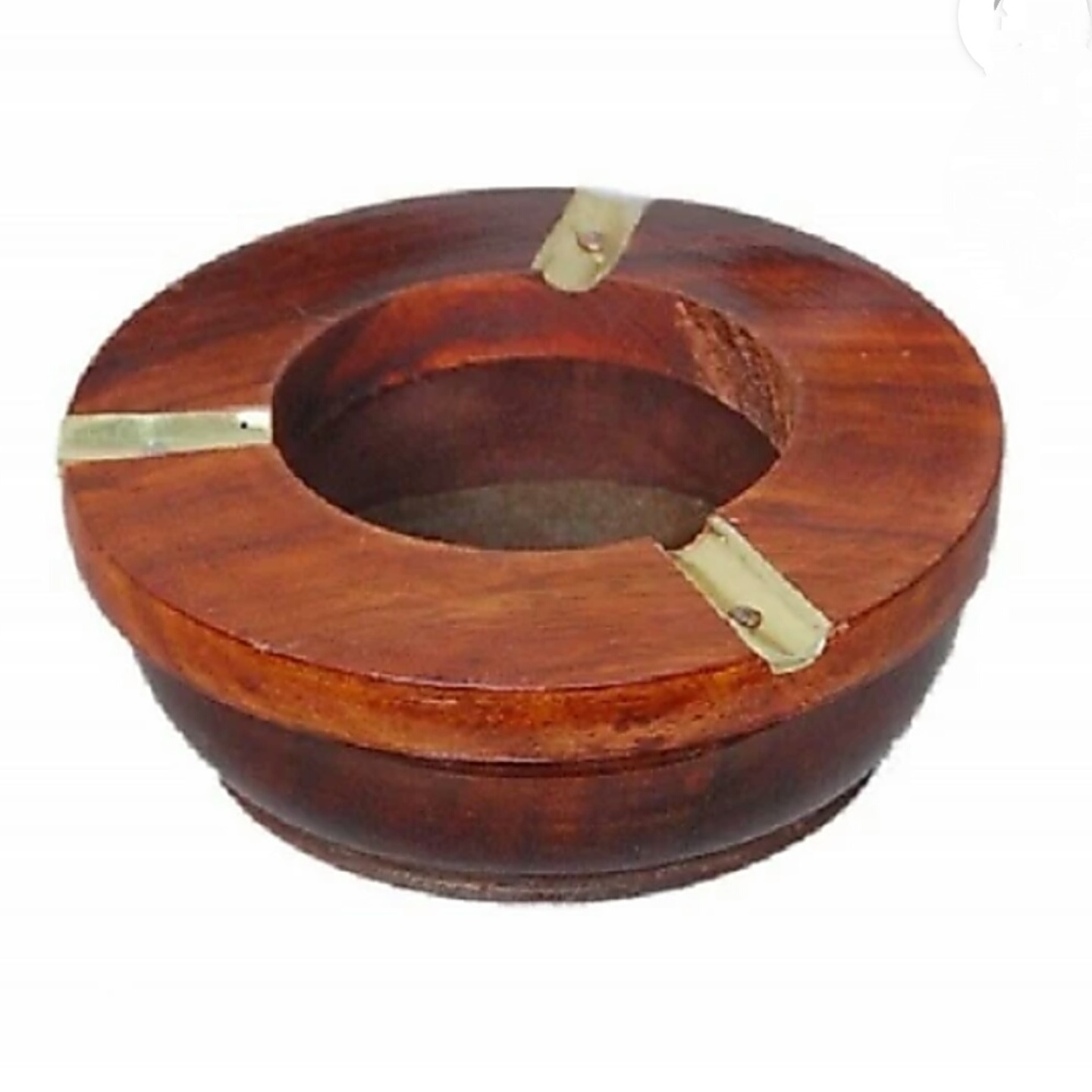 Wooden round ashtray