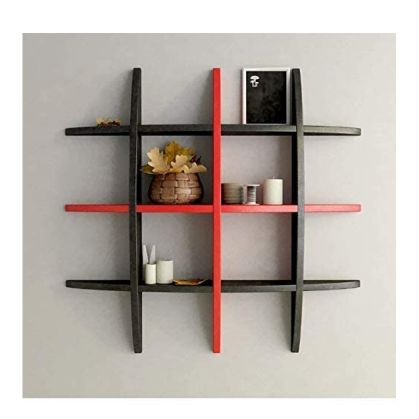 Wooden MDF 12 rack wall shelf set