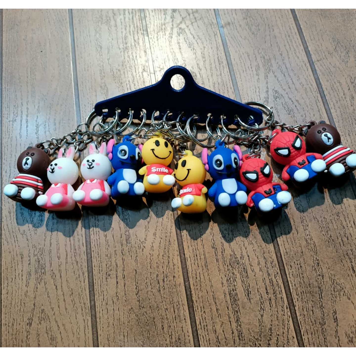 Fancy Cartoon Characters Key Rings Pack of 12 