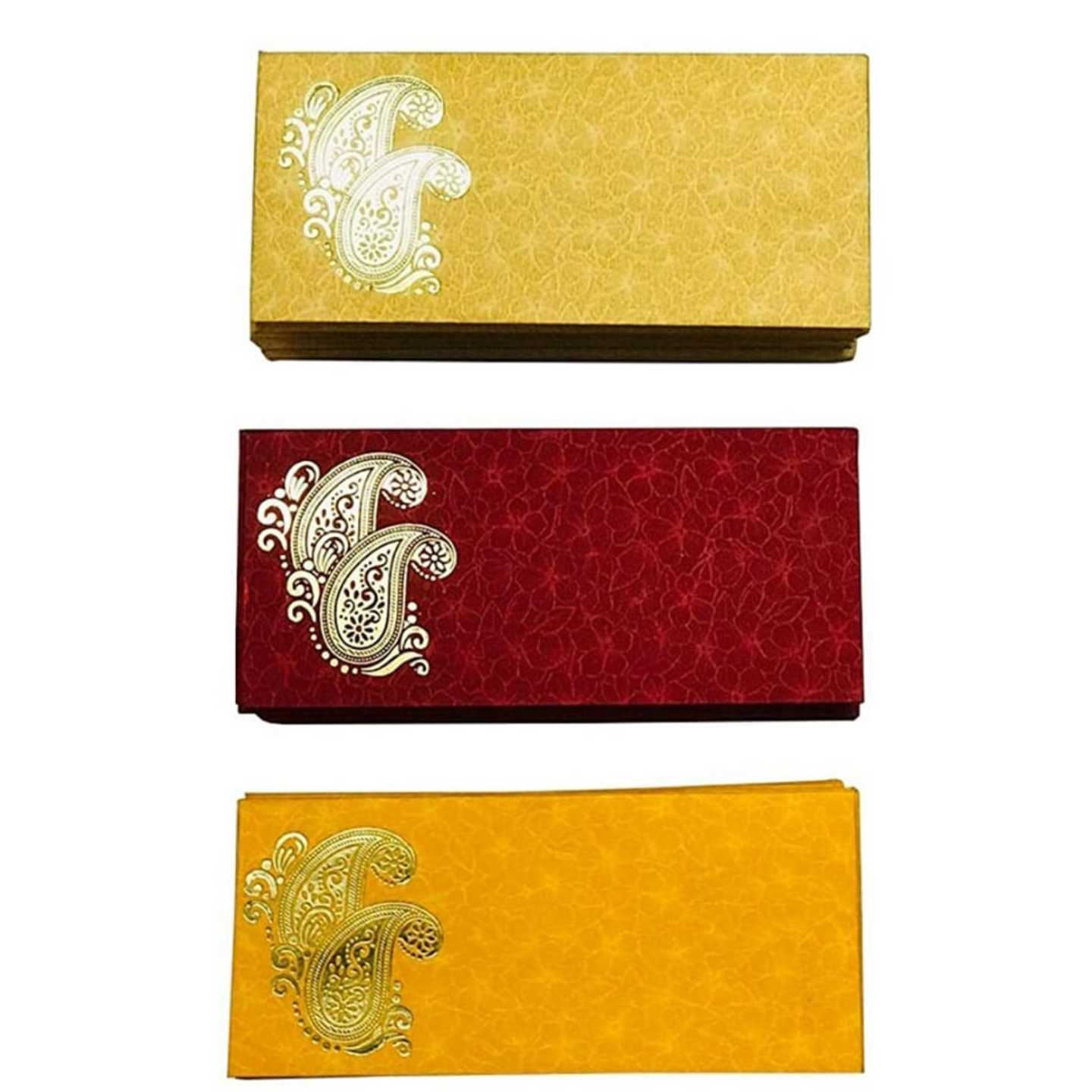 Shagun Envelopes in assorted colours and designs pack of 50 envelopes 