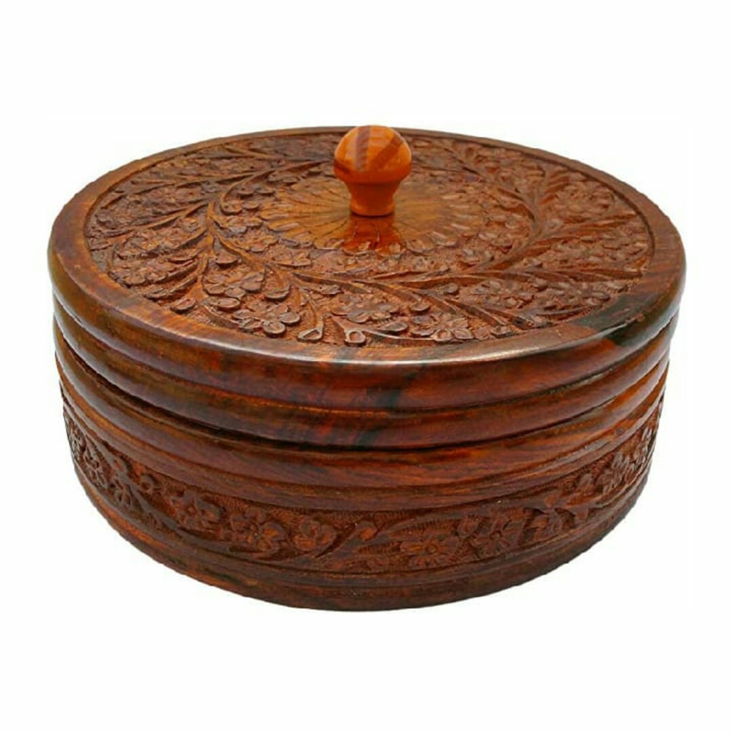 Solid wood handcrafted Chapati box with insulated filling