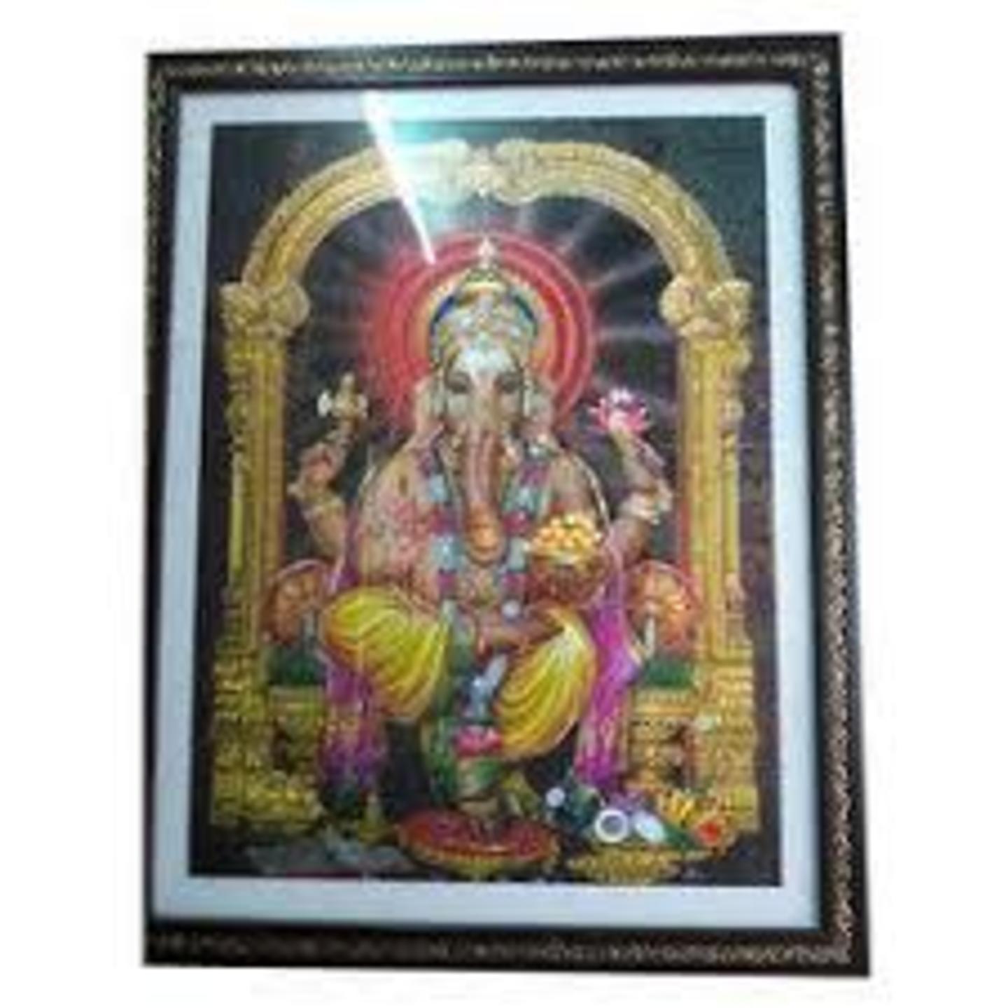 Wooden Finish Divine Lord Ganesha frame in 20*40 inches size 