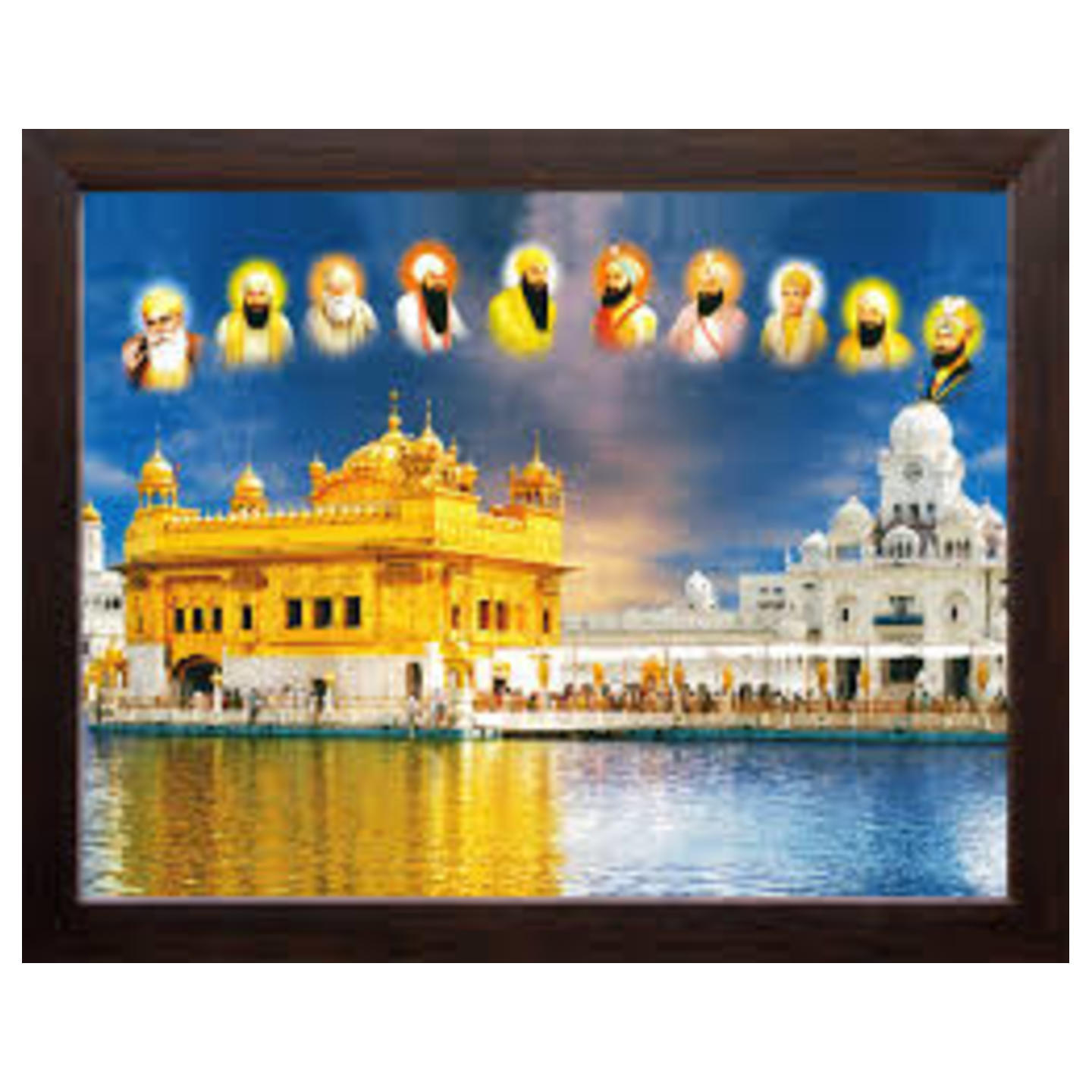 Wooden finish divine Sikh Guru Frame in assorted patterns 24*12 inches