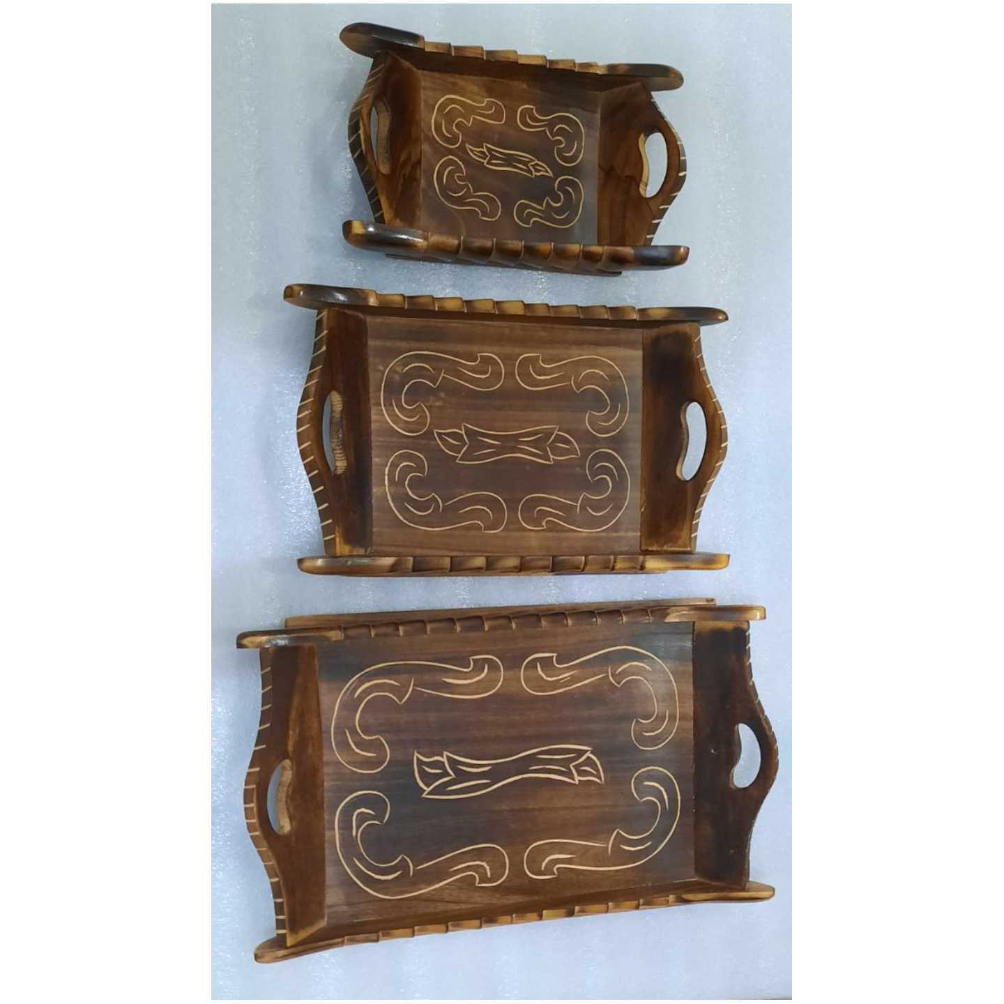 Solid Wood Coffee Serving tray set