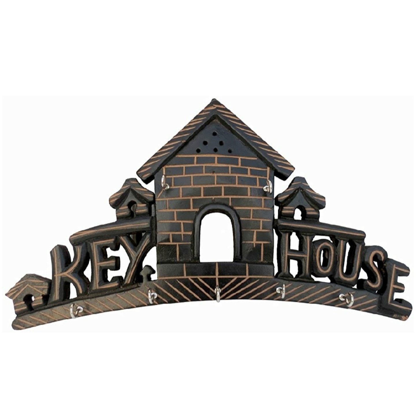 Hand Crafted wooden key house engraved key hook
