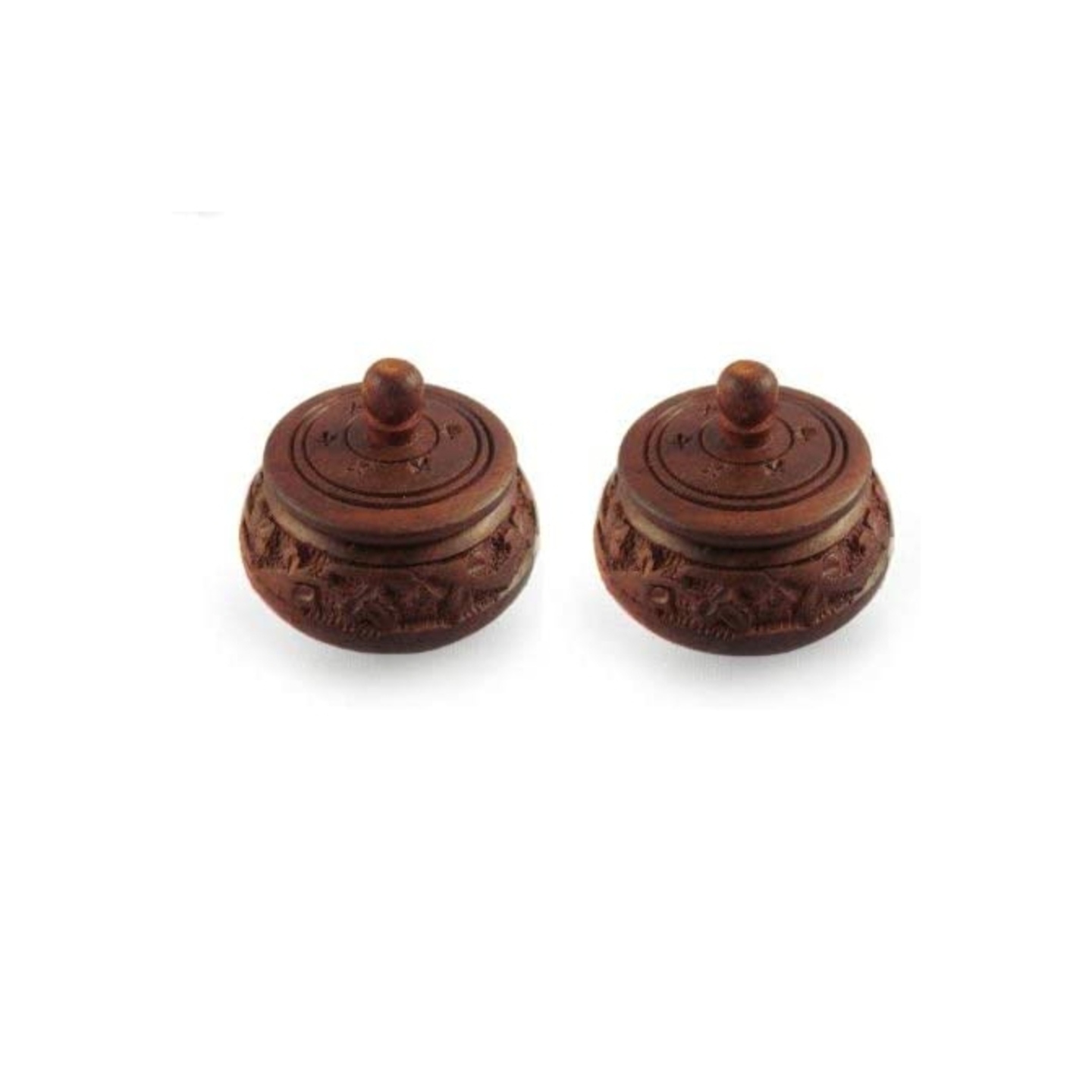 Wooden Handcrafted  Kumkum Box pair