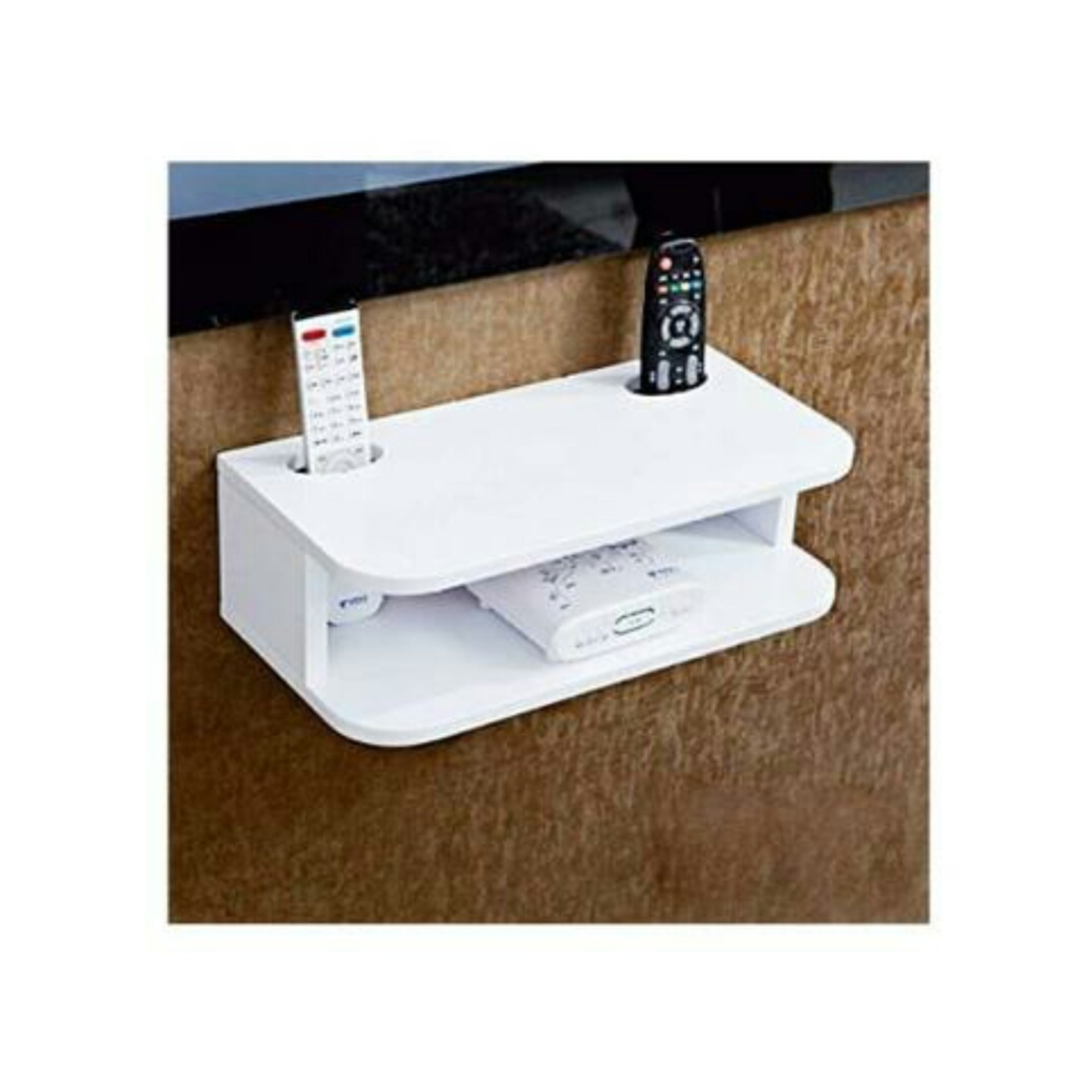 Wooden MDF Remote cum utility wall mounting rack