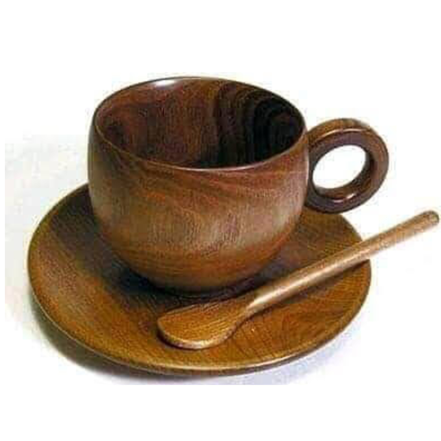 Hand Made Solid Wood Cup Spoon and Coaster Set 