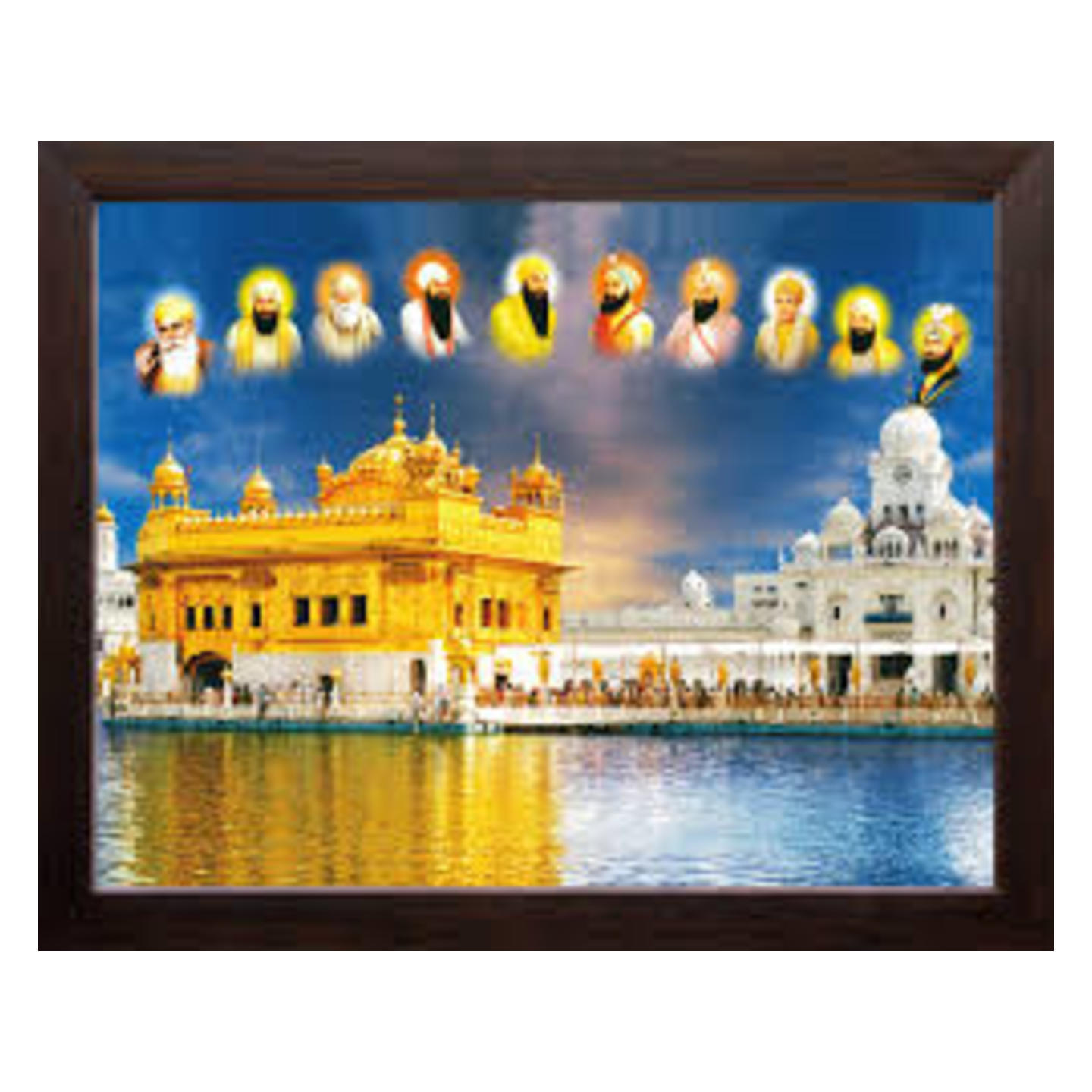Wooden finish divine Sikh Guru Frame in assorted patterns 20*40 inches
