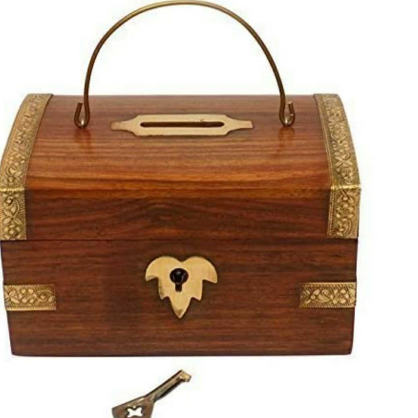 Suitcase shape wooden money bank cum jewellery box