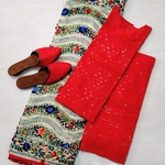 Pompom Dupatta With Ready To Wear Top Bottom, Jutti ๐
