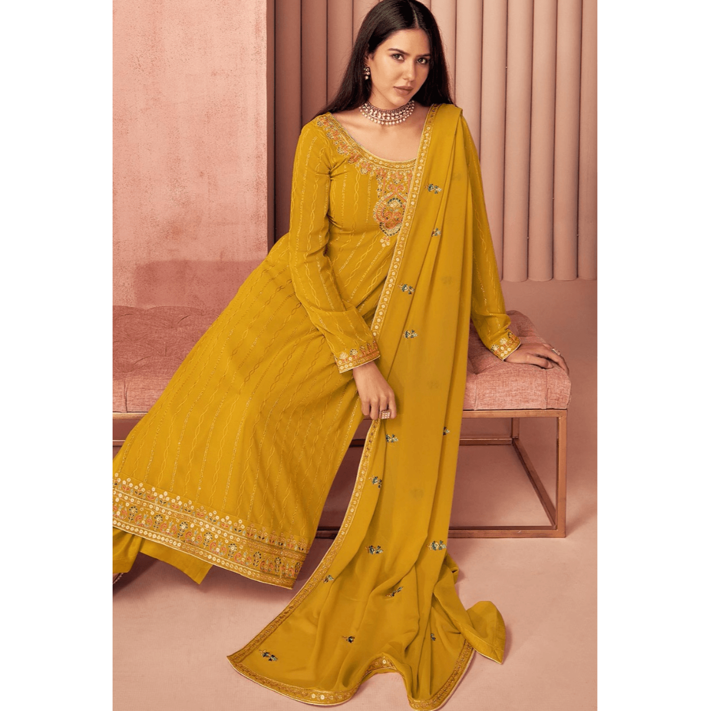 Georgette Palazzo Suit