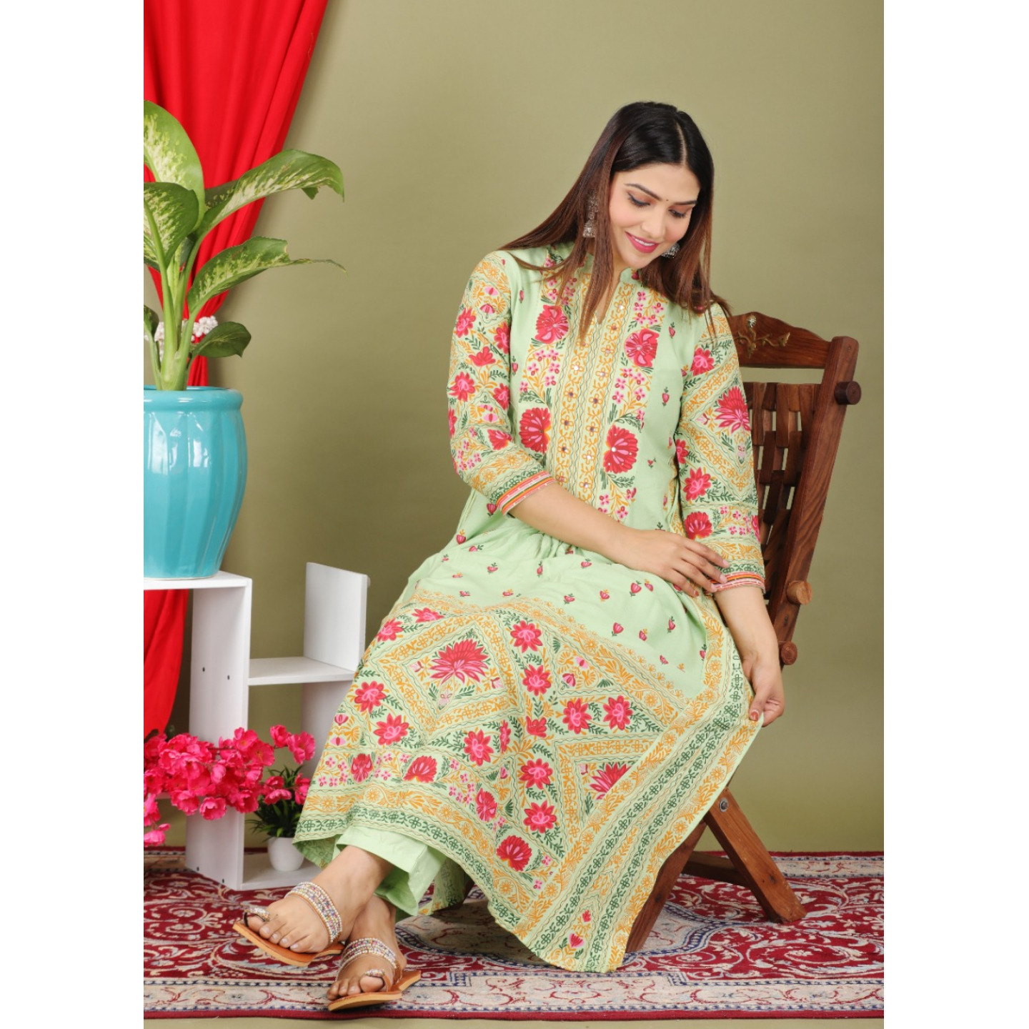 STRAIGHT LONG KURTI SET