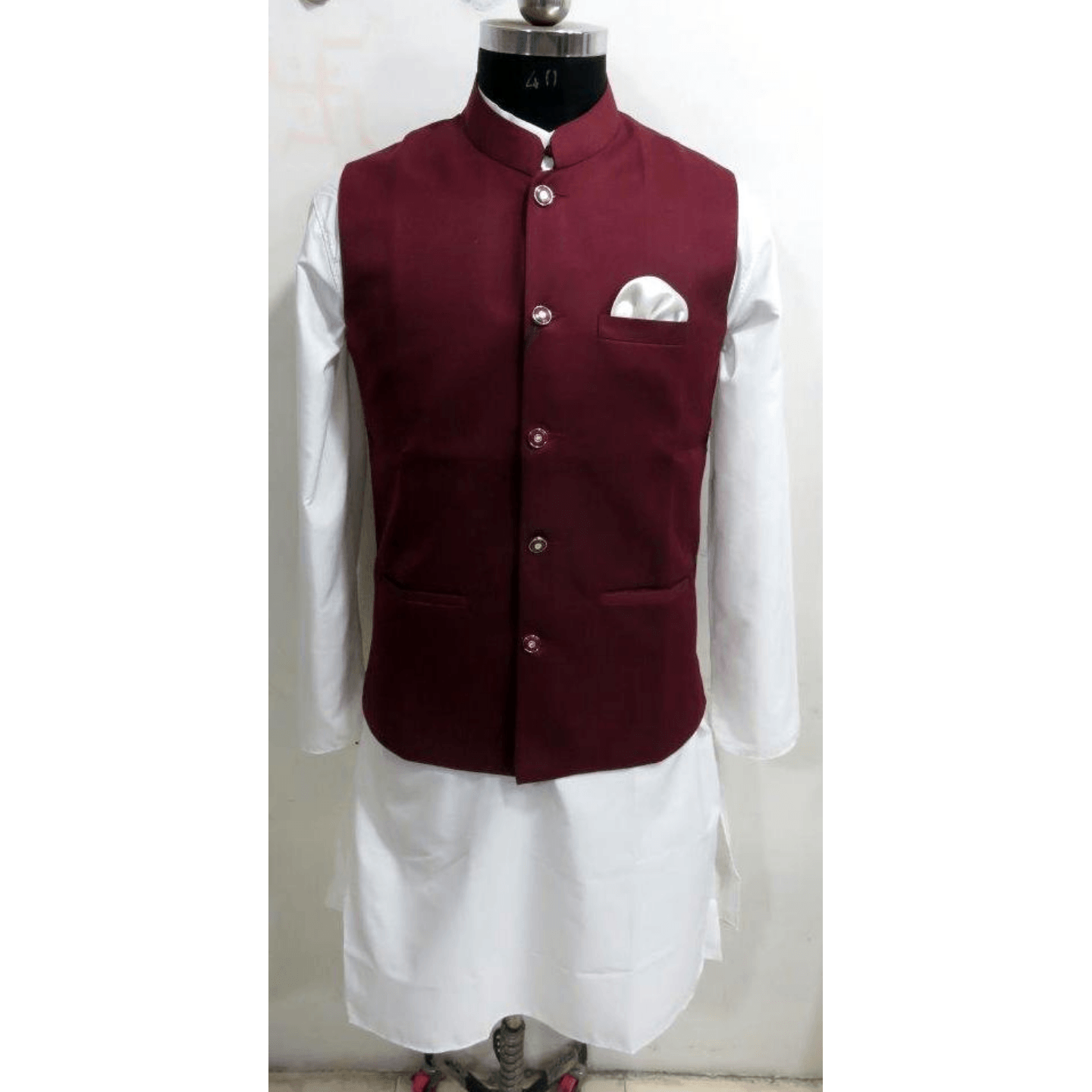 NehruModi Jacket with White Kurta pajama set