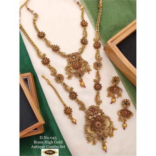 Gold Plated Long Jewellery  Combo Set 