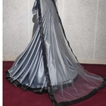 Satin and net saree