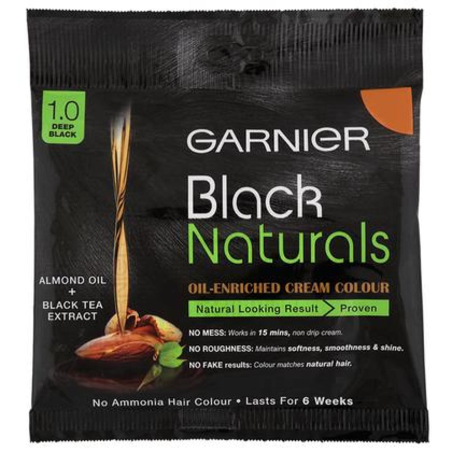 Garnier Black Naturals Ammonia Free Hair Colour, Deep Black (20 ml + 20 g)