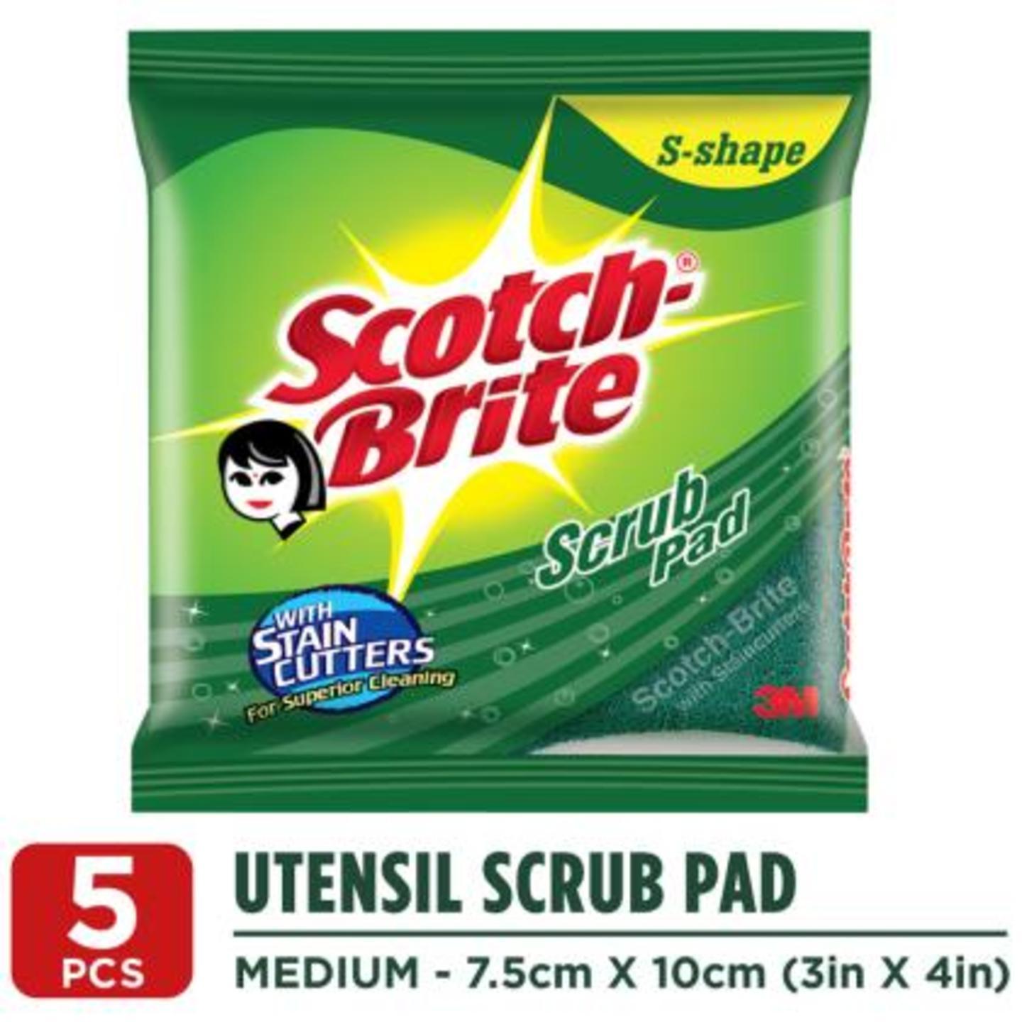 Scotch-Brite S-Shape Scrub Pad (7.5 cm X 10 cm) 5 pcs