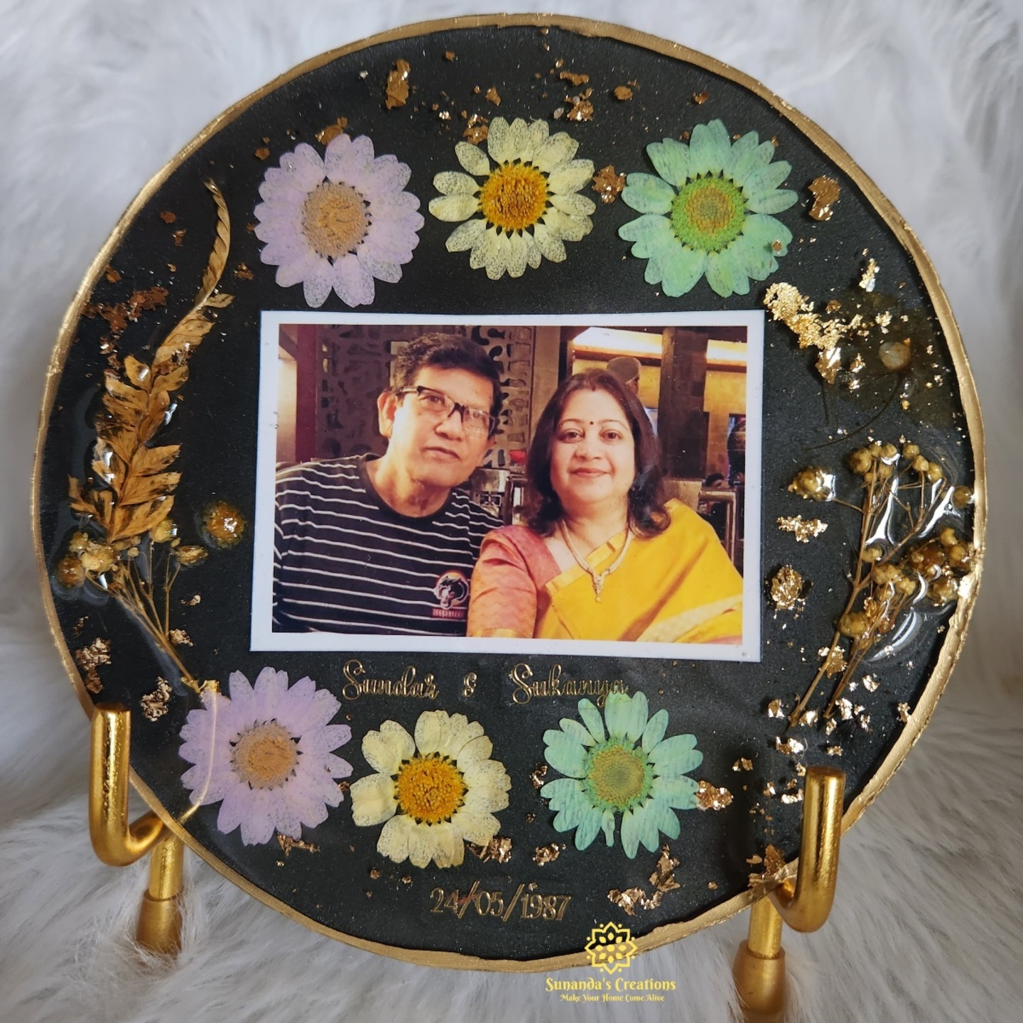 Personalised Photo FrameHandmade Gifts Golden & Black