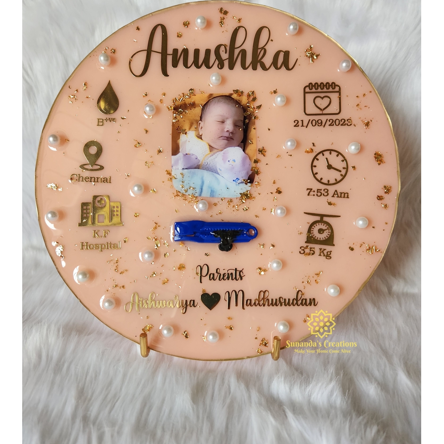 10 Personalized Photo Plate Umbilical cord preservation Resin Photo PlateHandmade Gifts