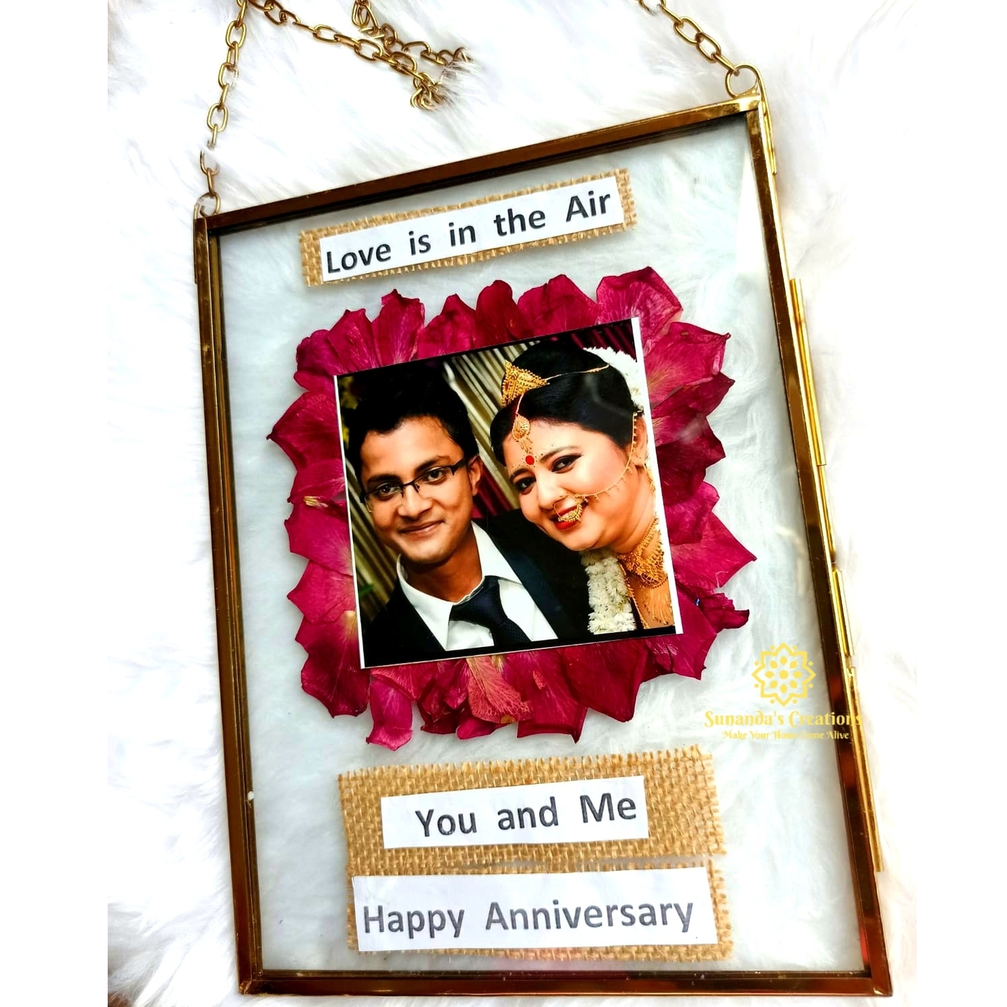 Vintage Glass Photo Frame with quoted lines