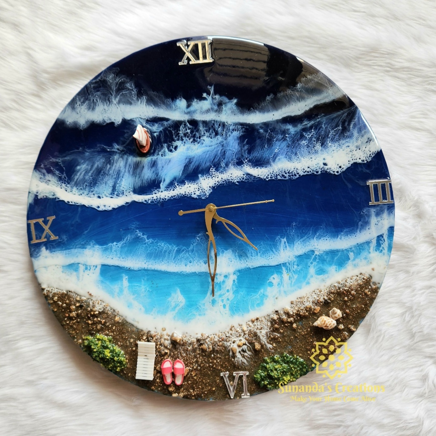 16" Resin Wall Clock | Home Decor | Premium Quality | Big Size Wall Clock | 