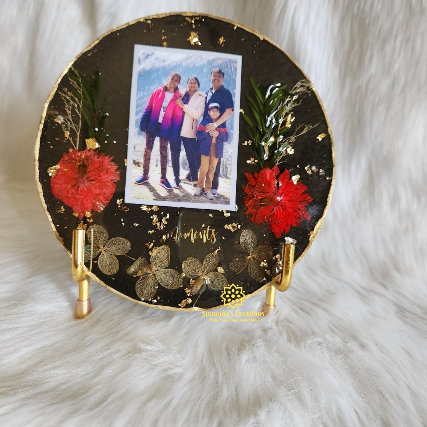 6 Personalized Photo FrameHandmade Gifts Golden & Black