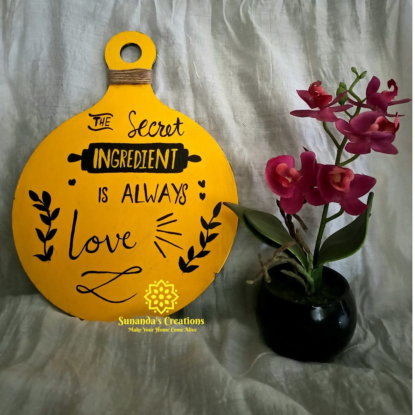 The secret ingrefidnts is always love Hand painted Chopping board