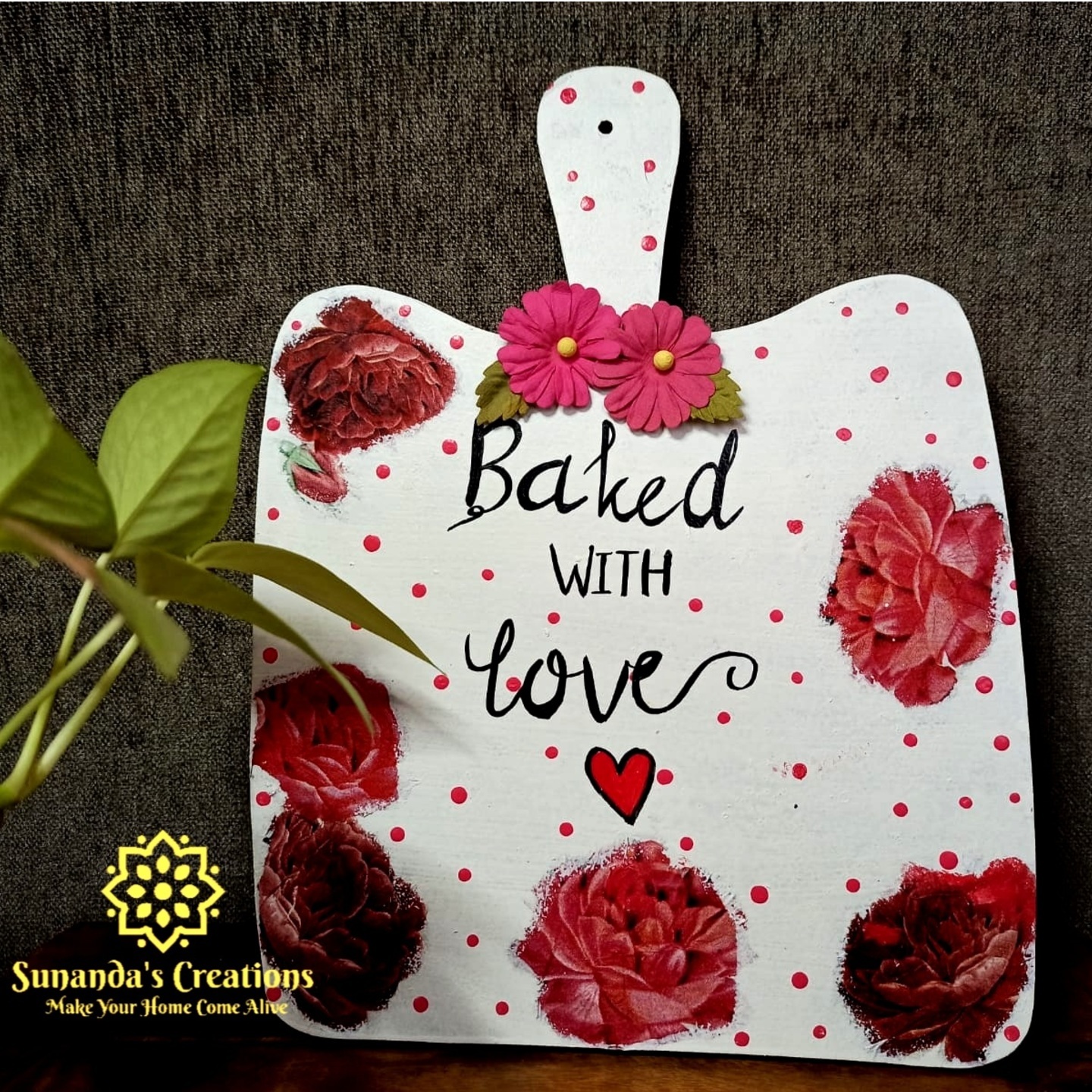 Baked With Love Hand paintedDecoupage Chopping board