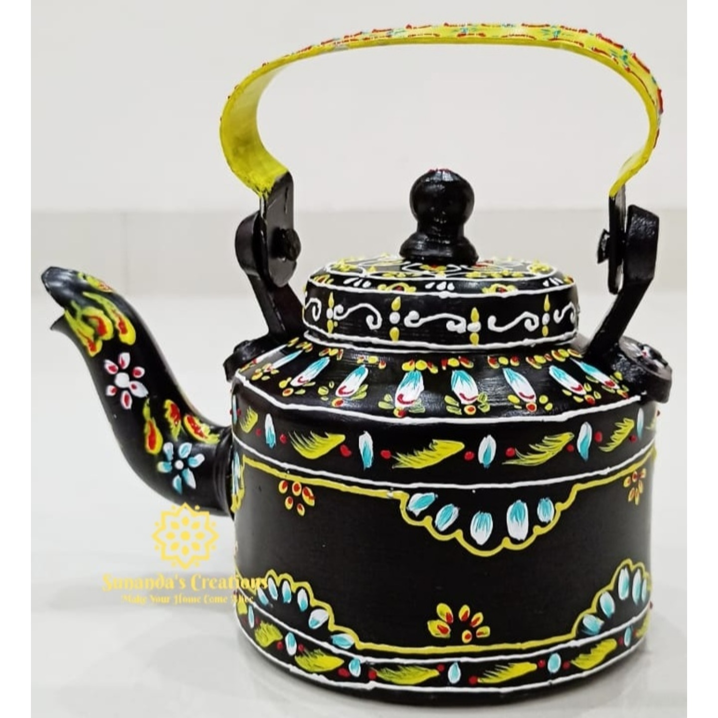 Traditional ArtHand PaintedKettle Black