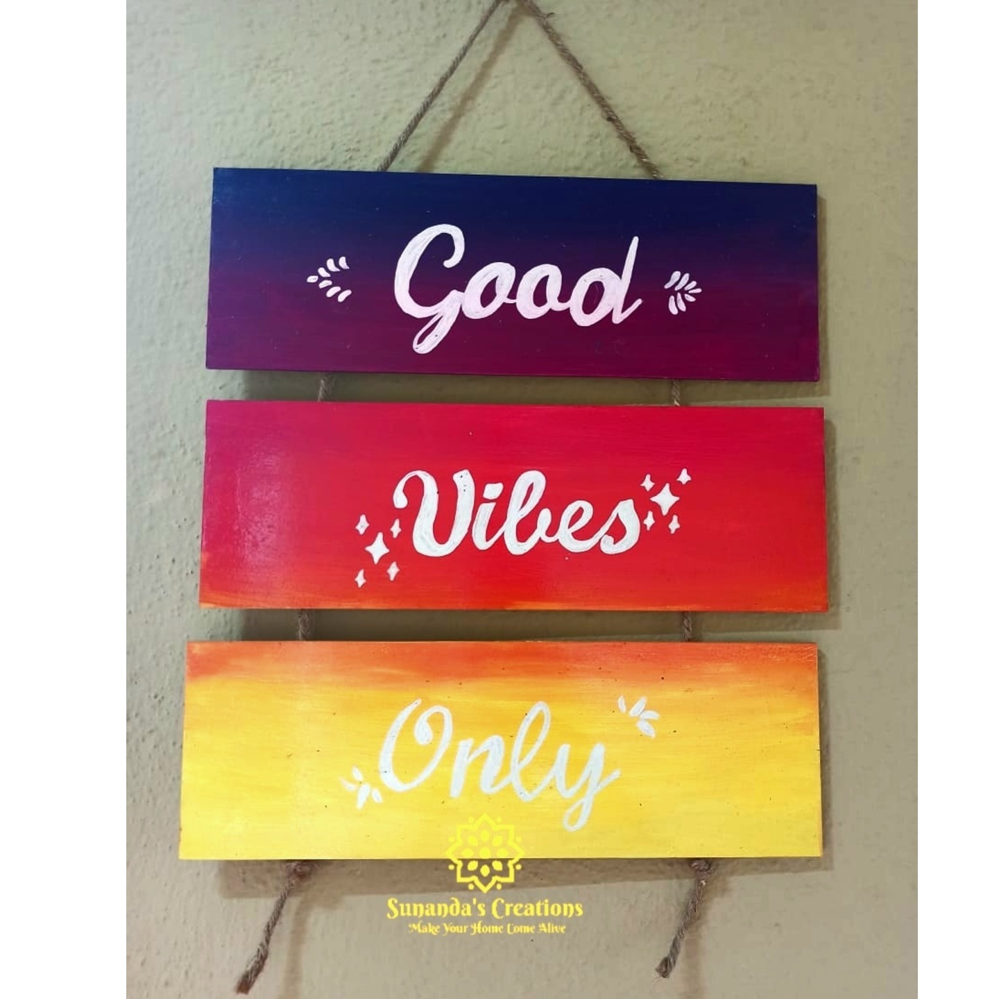 Good Vibes Only FrameHand paintedWall Hanging