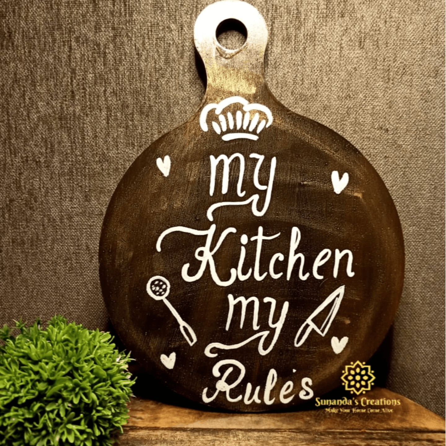 My Kitchen My Rule Hand painted Chopping board